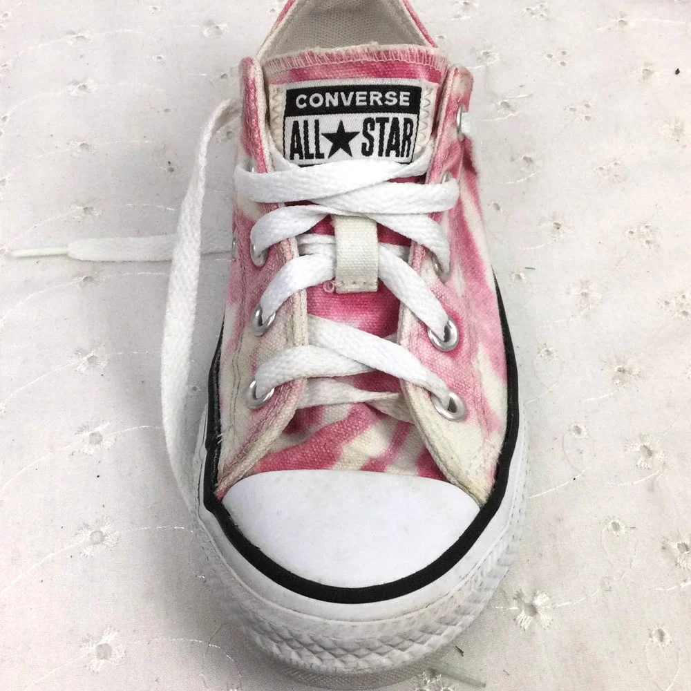 Converse All Star Barbie Pink Tie Dye Textile Ankle Lace Up Sneaker Junior 12